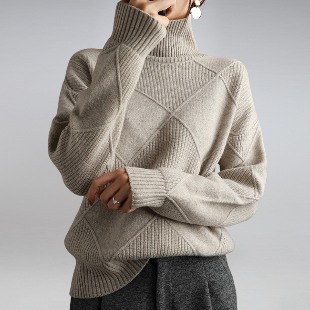 Moderne Stilfuld Elegant Blød Rullekravesweater