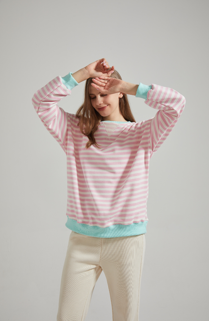 Stilfuld Elegant Oversized stribet sweater