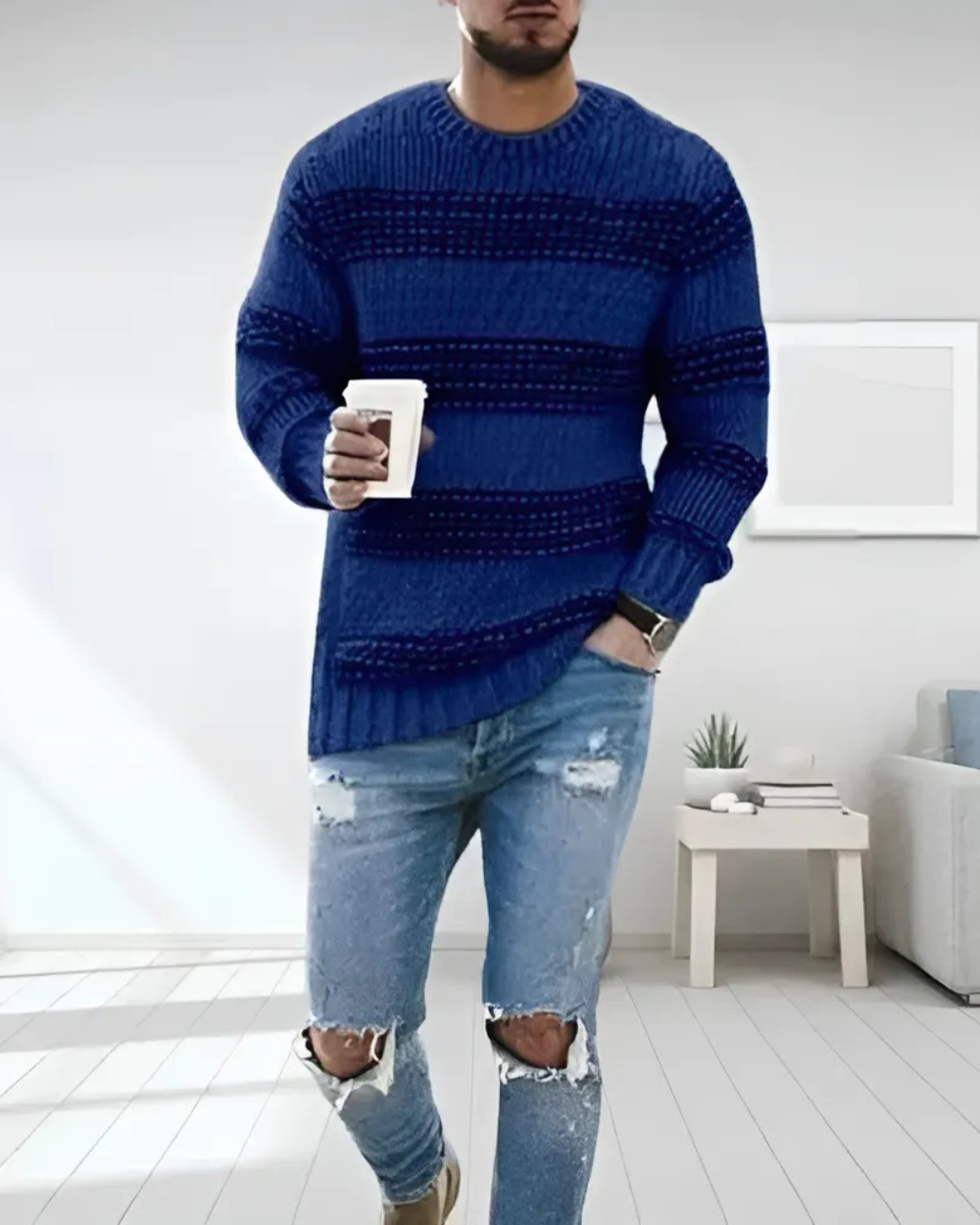 Elegant Eksklusiv Blød Premium Striktrøje