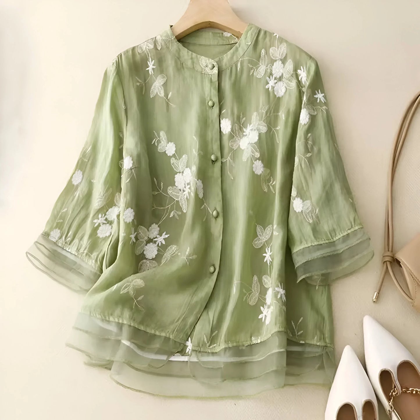 Moderne Let og Elegant Bomuldsbluse
