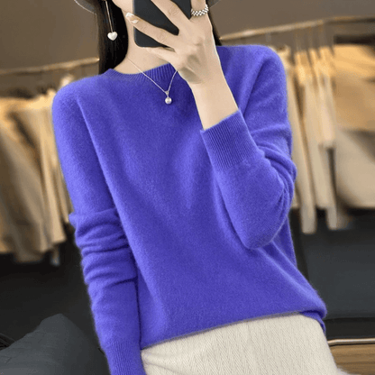 Elegant Blød Strikket Pullover Sweater