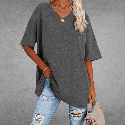 Moderne Stilfuld Oversized V-Neck T-shirt