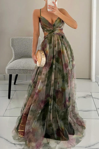 Dame Forårs Elegant Blomstret Sommer Maxi Kjole