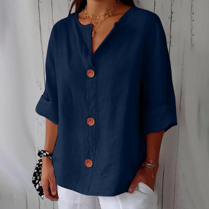 Elegant Casual Løs Bluse Damer