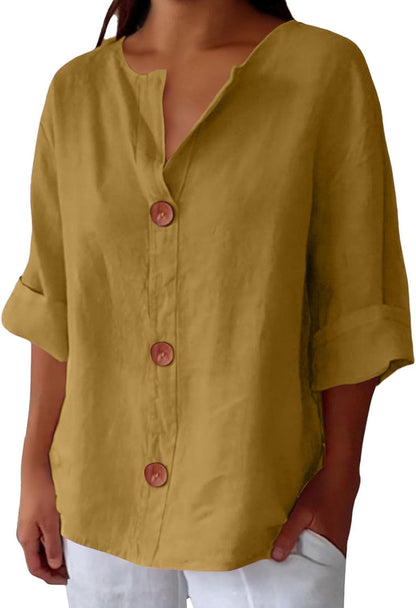 Elegant Casual Løs Bluse Damer