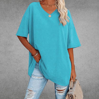 Moderne Stilfuld Oversized V-Neck T-shirt