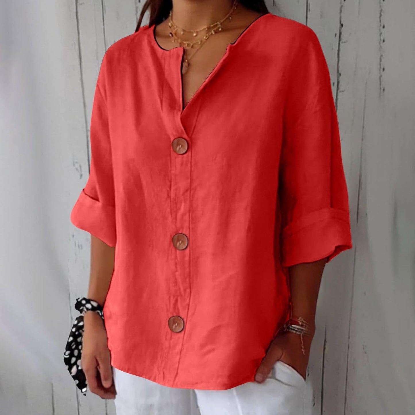 Elegant Casual Løs Bluse Damer