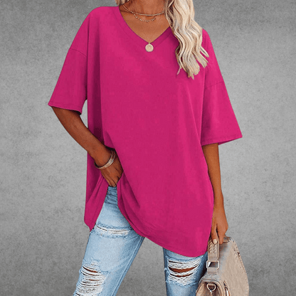 Moderne Stilfuld Oversized V-Neck T-shirt
