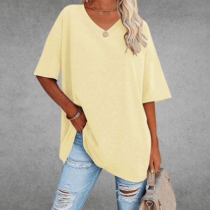 Moderne Stilfuld Oversized V-Neck T-shirt