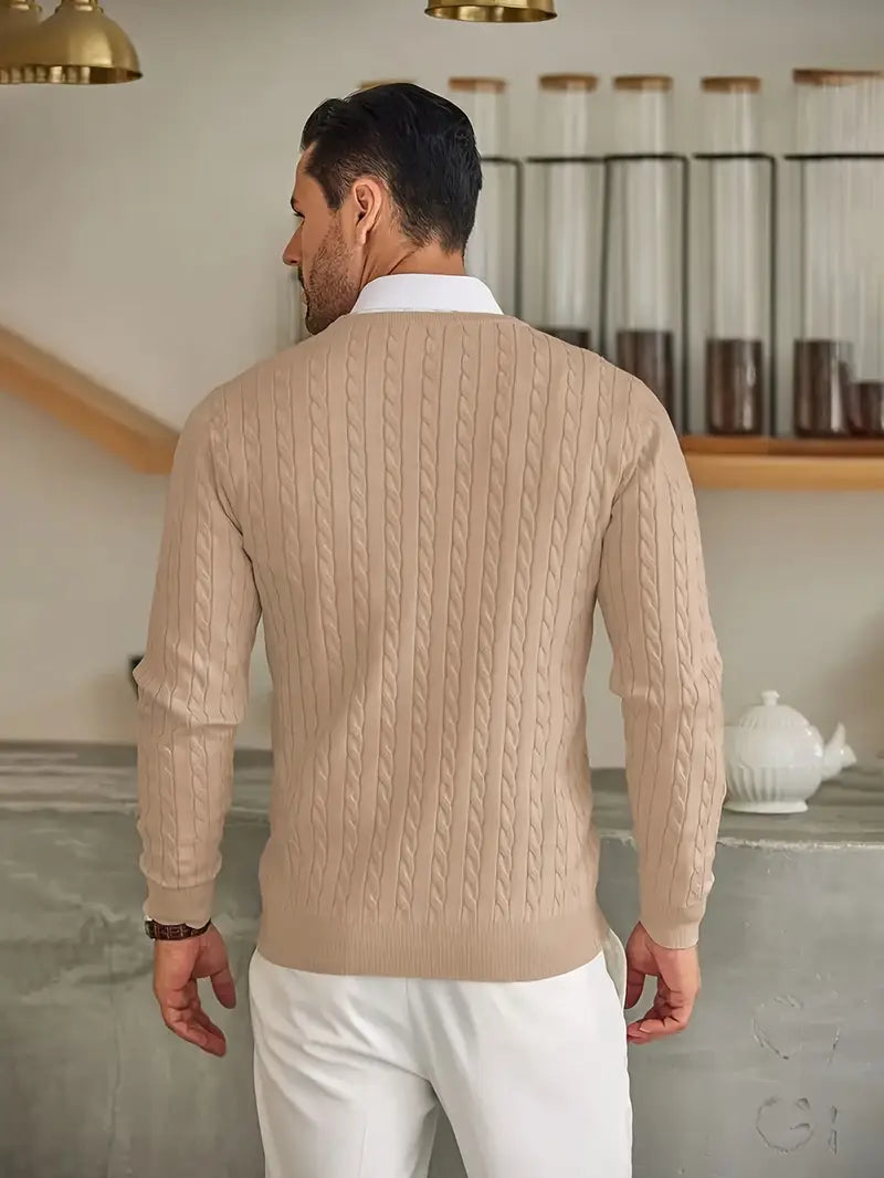 Elegant Afslappet Komfortabel Herre Pullover