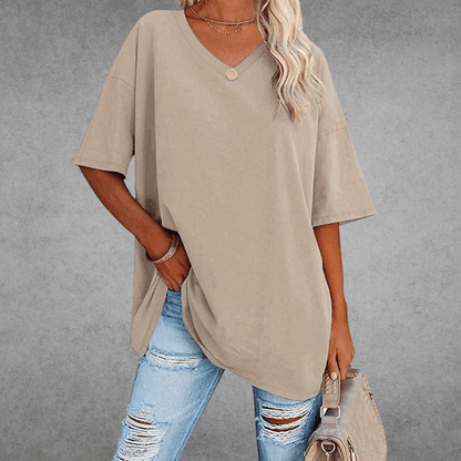 Moderne Stilfuld Oversized V-Neck T-shirt