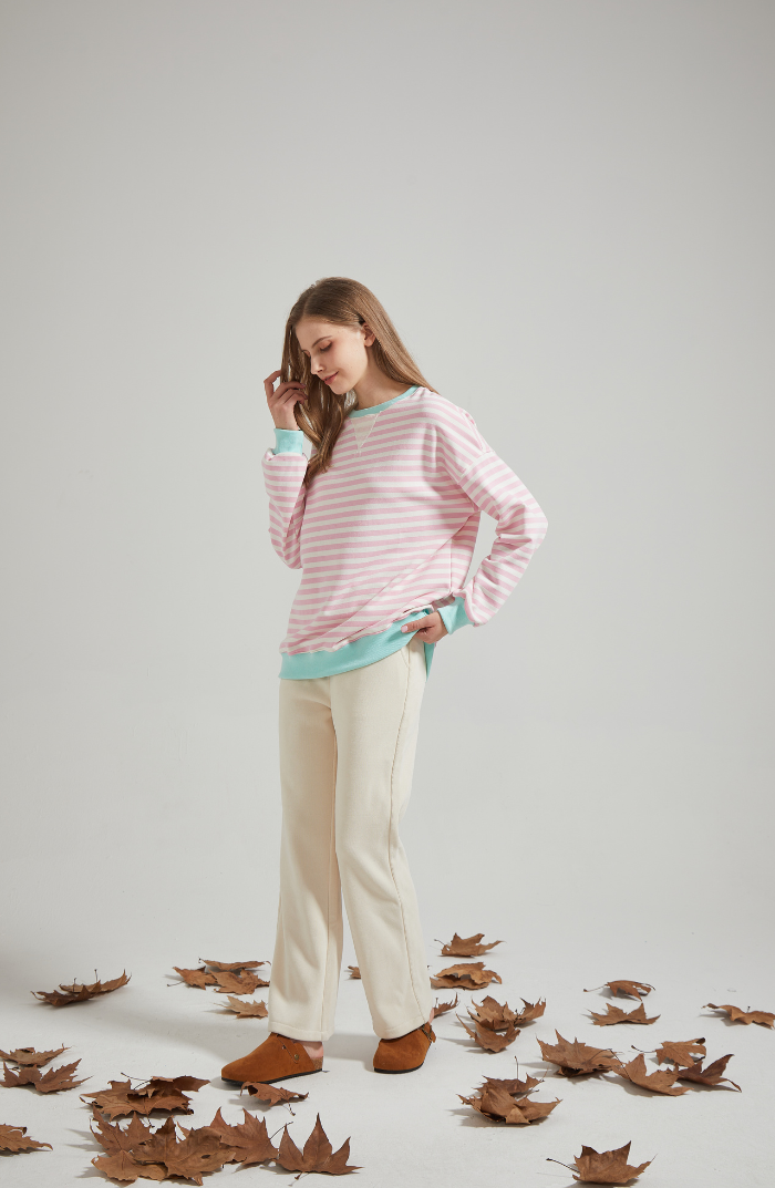 Stilfuld Elegant Oversized stribet sweater