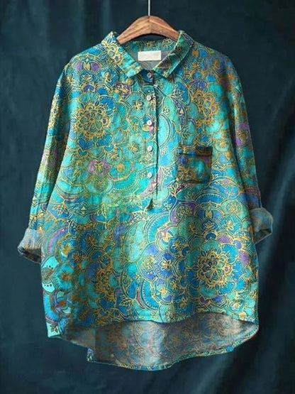 Inga | Blomstret bluse med romantisk feminin charme