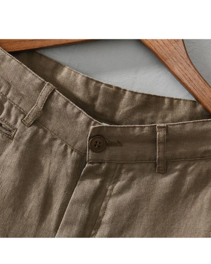 Komfortable Afslappet Letvægts Linned Shorts