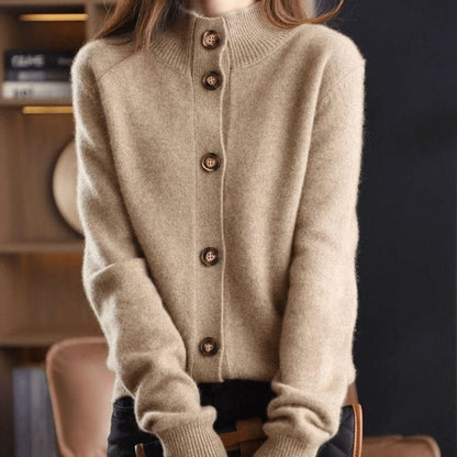 Langærmet cardigan med knapper