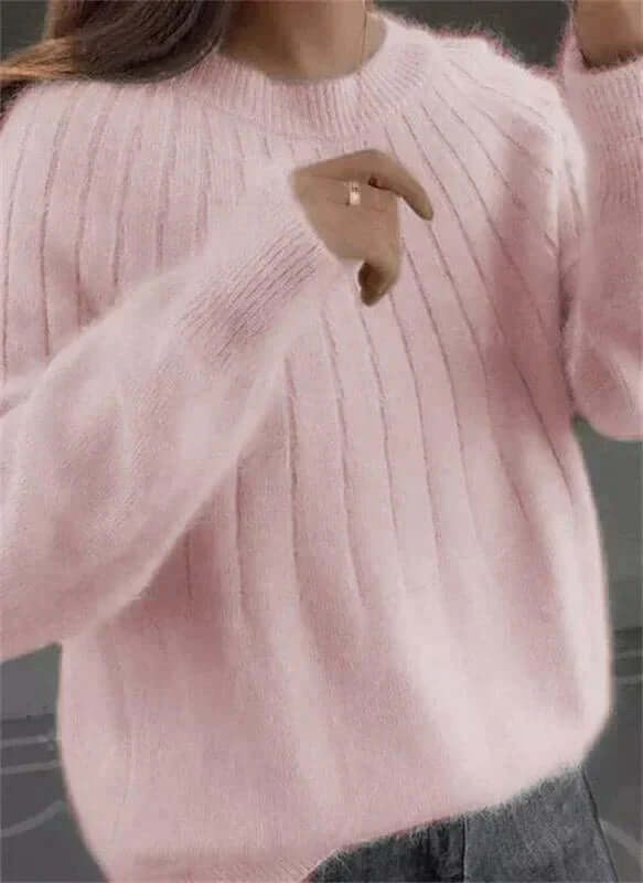 Stilfuld Elegant Hyggelig Ribstrikket Pullover