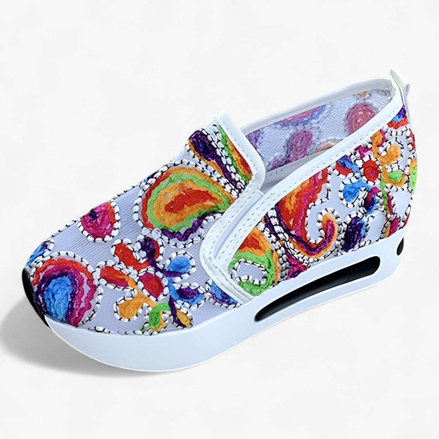 Amanda - Slip-on sneakers med kileformet sål &