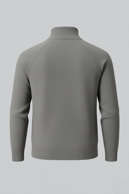 Stilfuld Half-Zip Striktrøje Med Ståkrave