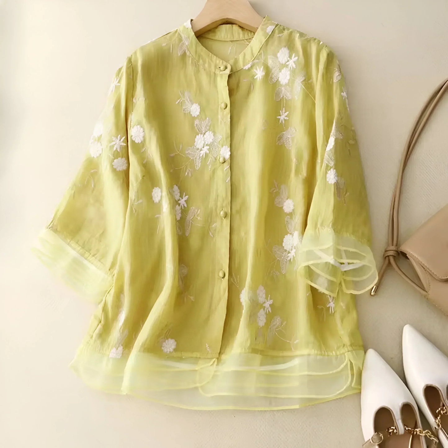 Moderne Let og Elegant Bomuldsbluse