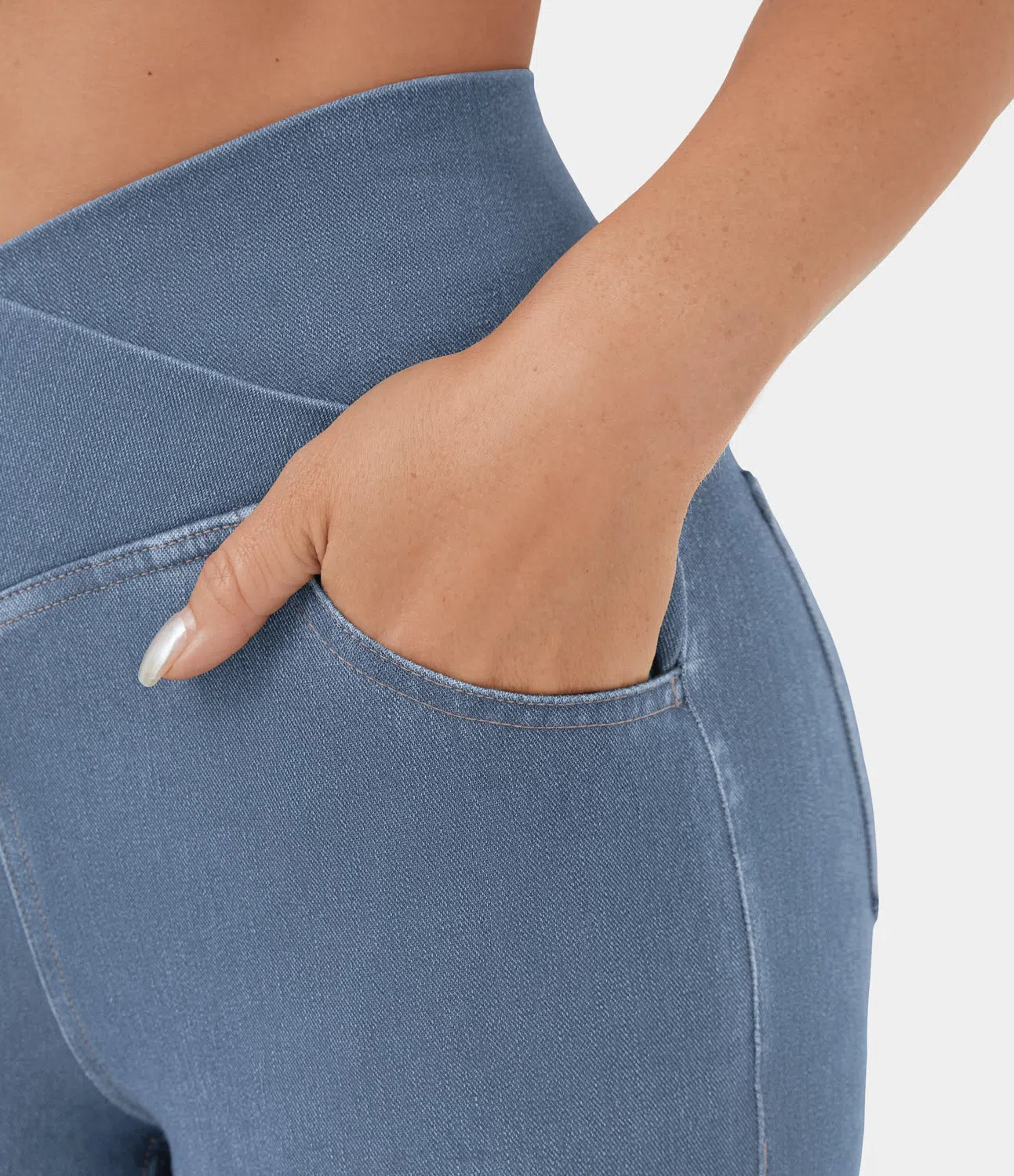 CurveChic - Jeans med høj talje i stretchdenim