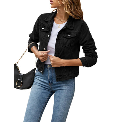 Moderne Behagelig Stilfuld Casual Denimjakke