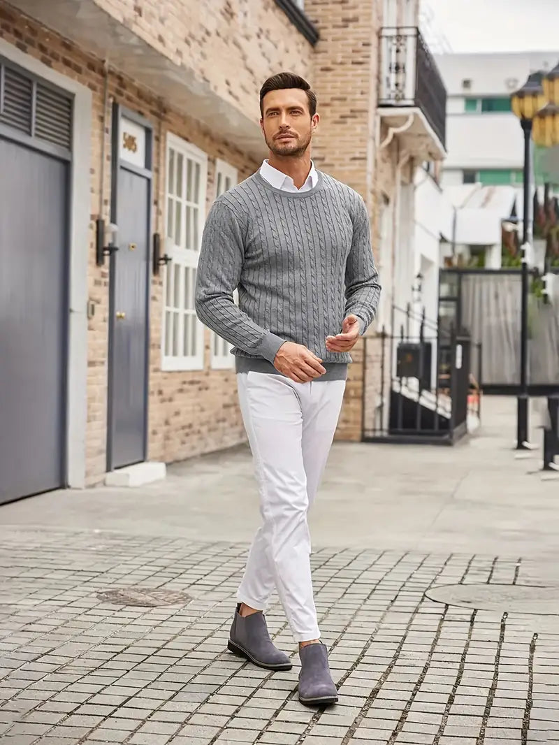 Elegant Afslappet Komfortabel Herre Pullover