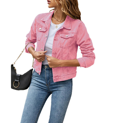 Moderne Behagelig Stilfuld Casual Denimjakke