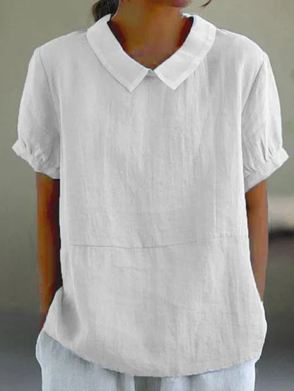 Dame Hør Peter Pan Krave Bluse