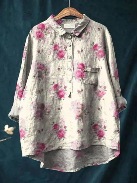 Inga | Blomstret bluse med romantisk feminin charme