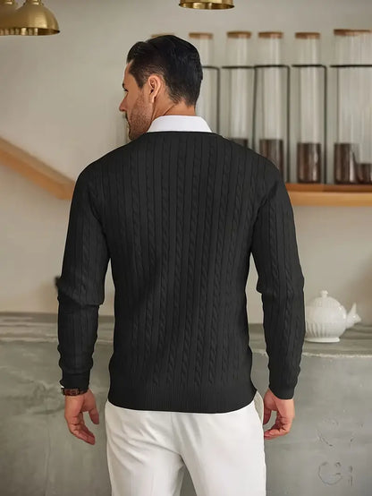 Elegant Afslappet Komfortabel Herre Pullover