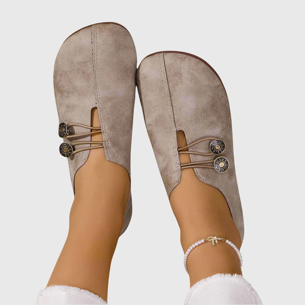 Dame Forårs Casual Slip-On Flade Sko med Knap