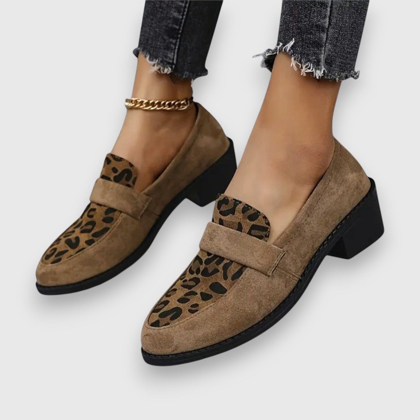 Dame Komfortable Forårs Loafers med Leopardmønster