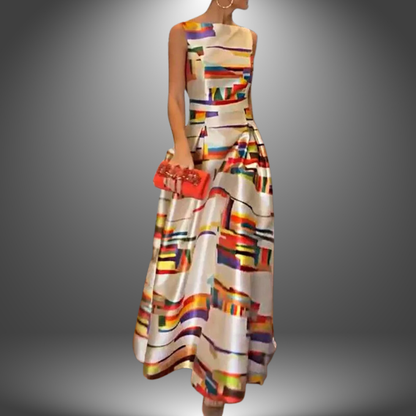 Dame Elegant Colorblock Sommer Maxi Kjole