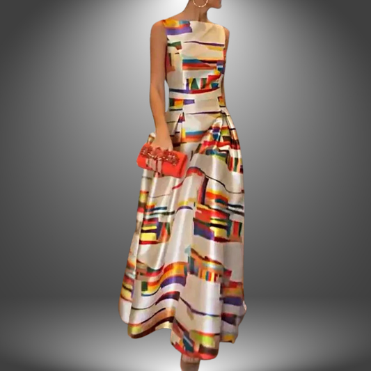 Dame Elegant Colorblock Sommer Maxi Kjole