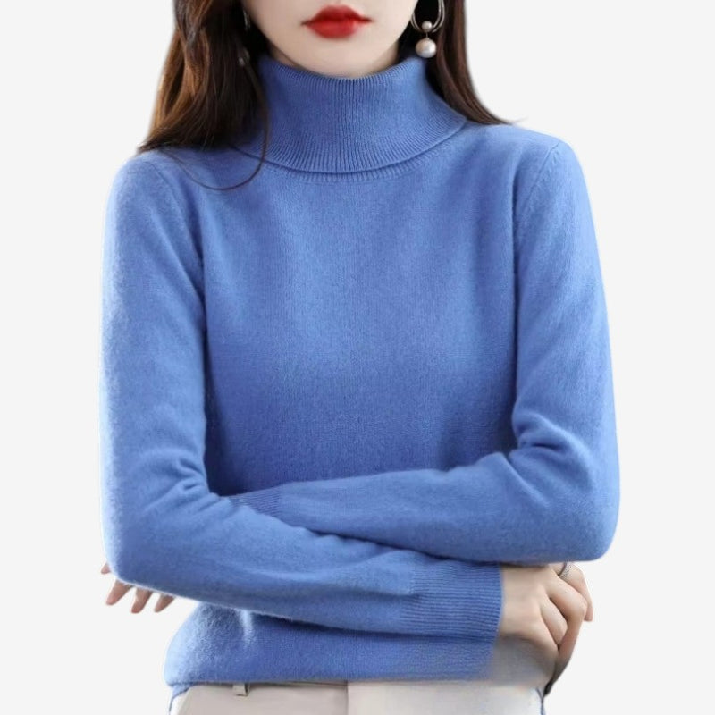 Langærmet rullekravetrøje med slim fit