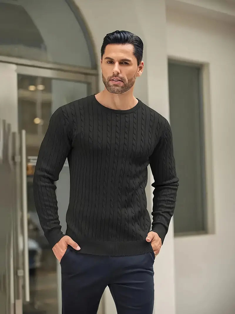 Elegant Afslappet Komfortabel Herre Pullover