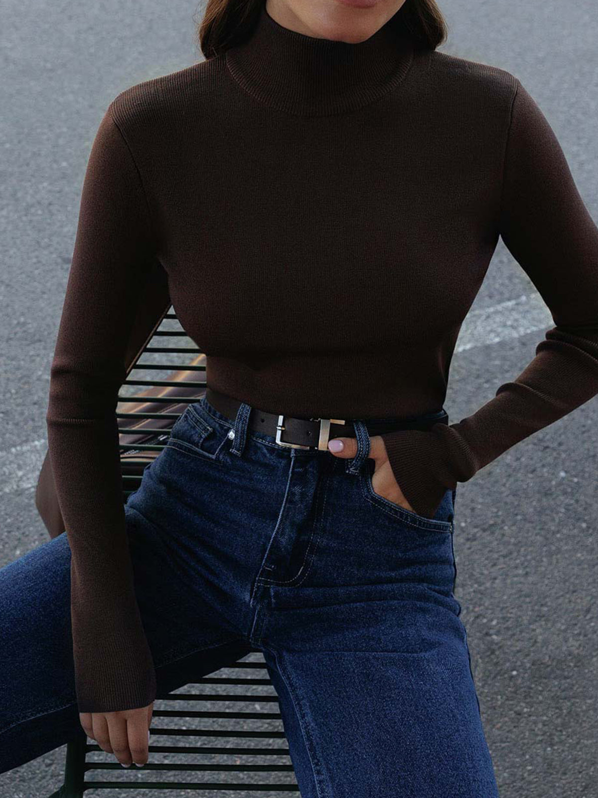 Dame Forårs Komfortabel Mock Neck Top