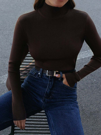 Dame Forårs Komfortabel Mock Neck Top
