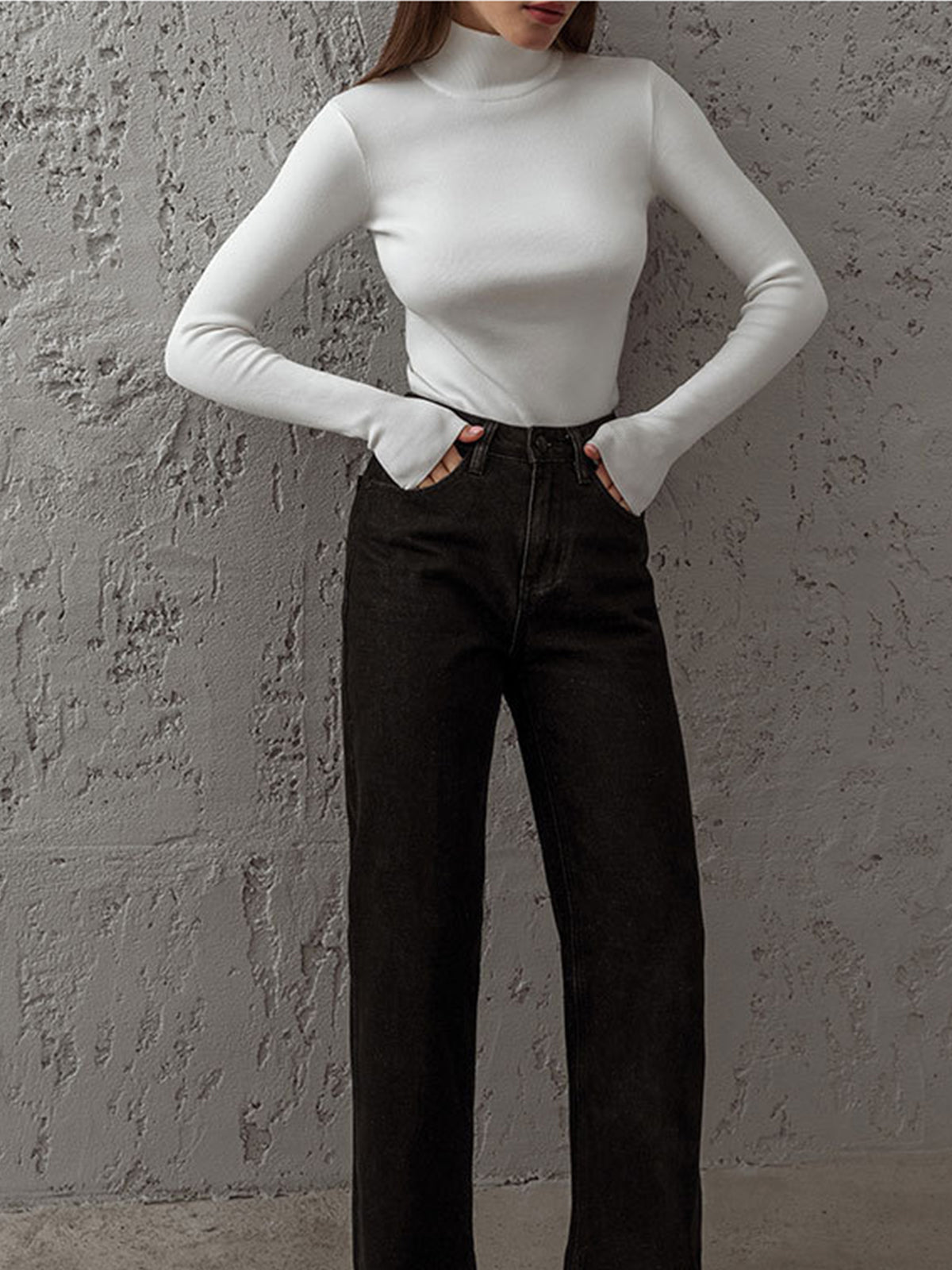 Dame Forårs Komfortabel Mock Neck Top