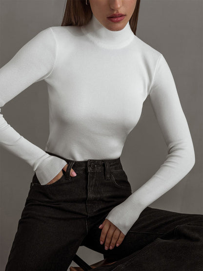 Dame Forårs Komfortabel Mock Neck Top