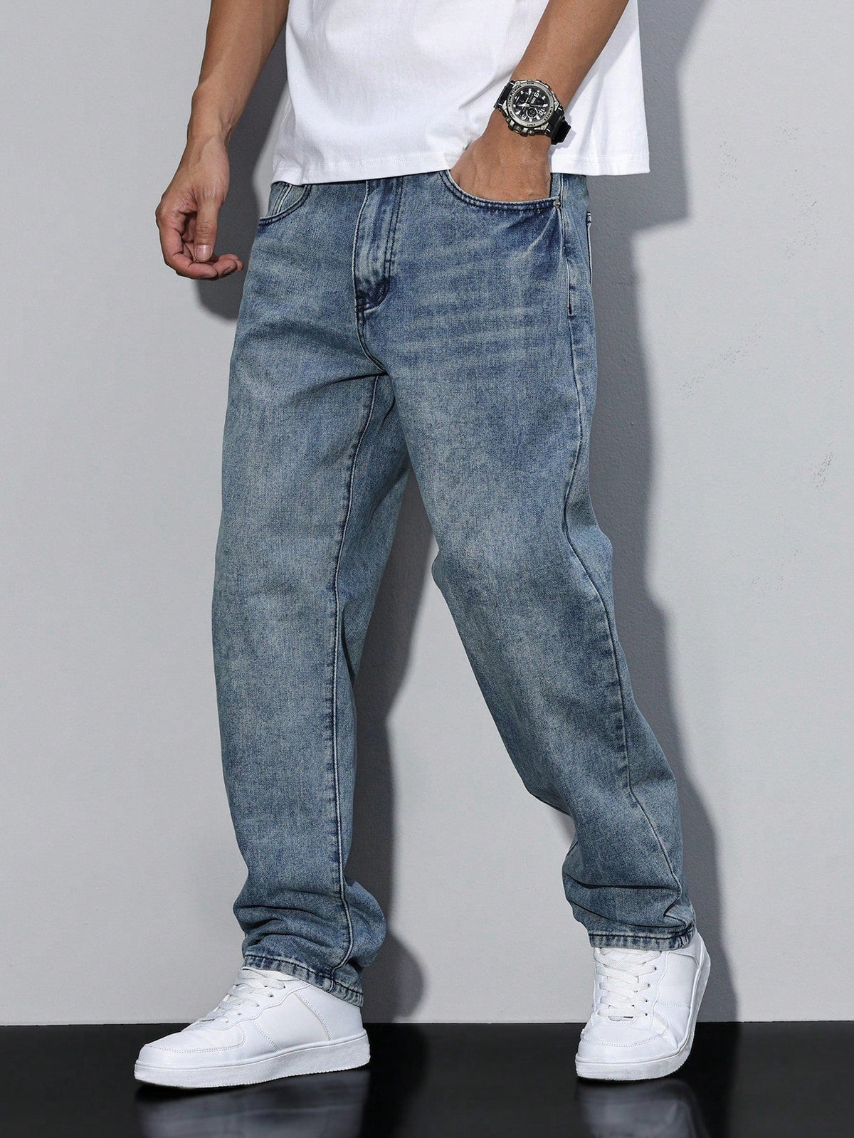 Knud | Baggy Jeans i Denim med Løs Pasform og Praktiske Lommer