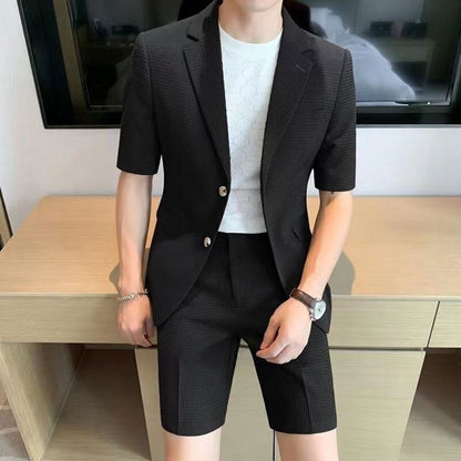 Christian | Let Kortærmet Blazer-Sæt Med Revers Og Matchende Shorts