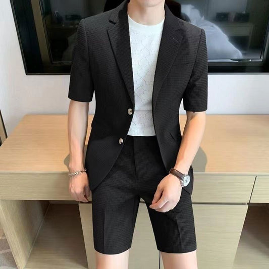 Christian | Let Kortærmet Blazer-Sæt Med Revers Og Matchende Shorts