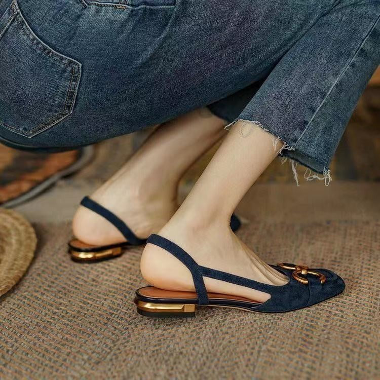 Abigail - Luksuriøse slingbacks i ruskindslook