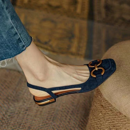 Abigail - Luksuriøse slingbacks i ruskindslook