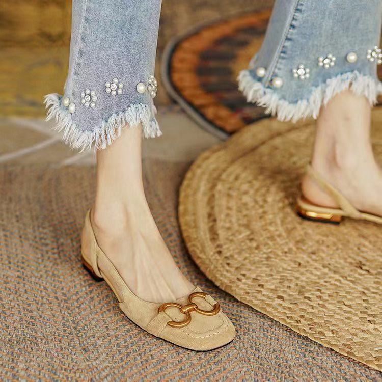 Abigail - Luksuriøse slingbacks i ruskindslook