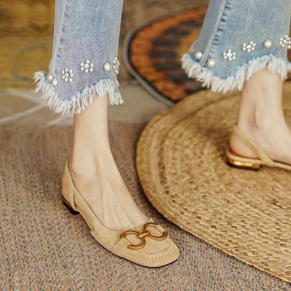 Abigail - Luksuriøse slingbacks i ruskindslook