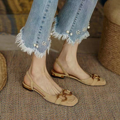Abigail - Luksuriøse slingbacks i ruskindslook