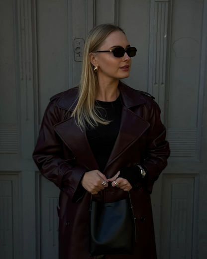 Dame Stilfuld Lang Vinter Maxi Trenchcoat