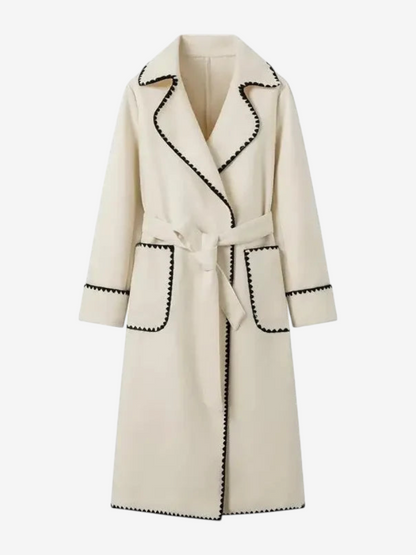 Caroline | Elegant trenchcoat med bælte i taljen og sidelommer